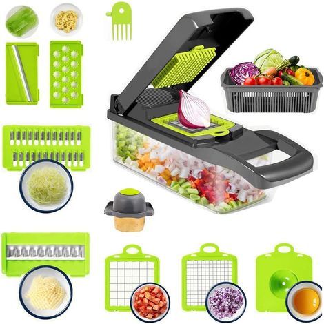 Picadora de cebolla, rebanadora de verduras, mandolina, rebanadora de verduras, rebanadora de verduras y rebanadora de verduras, picadora de alimentos (1/5)