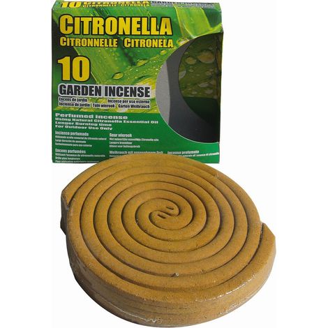 Zampirone Citronella da Giardino Spirale Anti Zanzara Profumata Incenso Pz 10