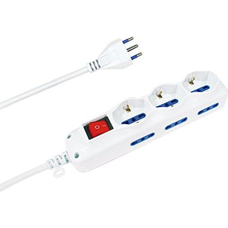 Multiprise Polyvalente avec Interrupteur Marche/arrêt Lumineux, Multicolore (1/2)