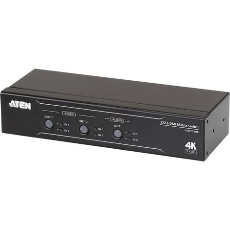 Aten Switch De Matriz Hdmi 4k Real 2 X 2 Con Desincrustador De Audio (1/3)