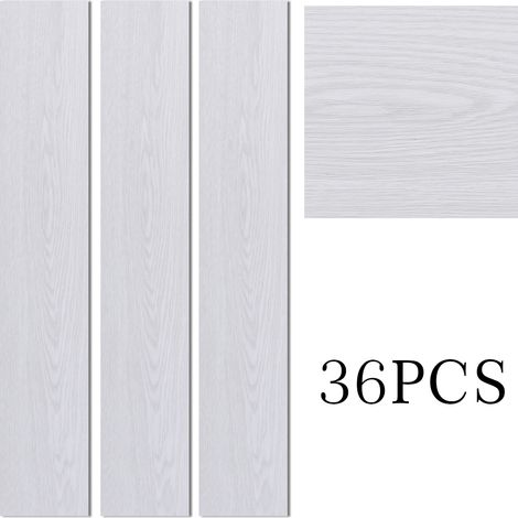 White Rustic Style Wood Plank PVC Laminate Flooring, 5 Square