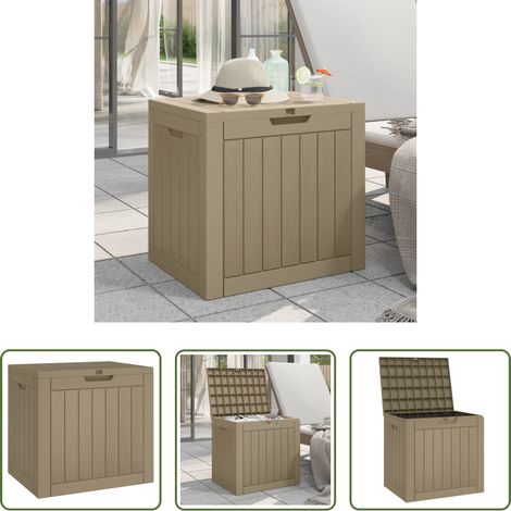 Holzoptik - Gartenbox Grau 55,5x43x53 cm Polypropylen (1/5)