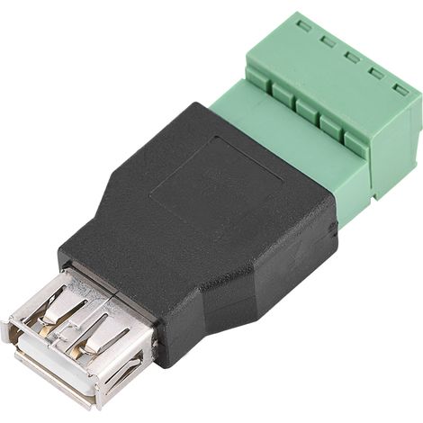 Adaptateur USB 2.0 Type A Femelle vers 5 Broches à Vis - Connecteur de Câble (1/5)