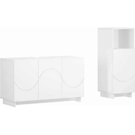 Badezimmerschrank-Set 2 stk. Weiß Holzwerkstoff vidaXL (1/5)