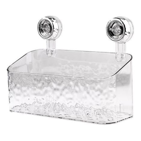 Salle De Bains Etagere Ventouse，Étagère Avec Motif Glacier，Boîte De Rangement Mural Pour Toilettes，Peut être Renforcé Par Rotation，Rangement Des Serviettes Et Autres Articles Divers（L-blanc） (1/4)