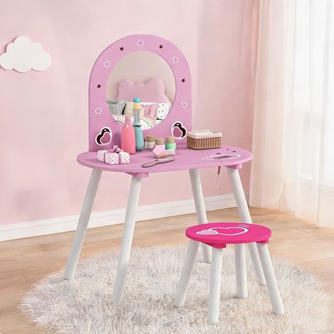 Lit enfant coloris rose en mDF Legno di Pino 60 x 43,5 x 83 cm (1/5)