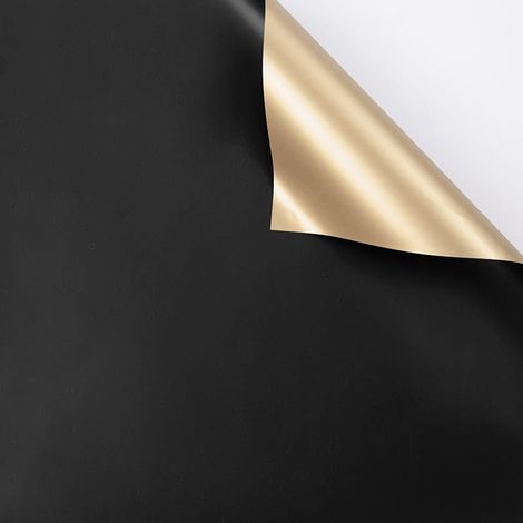 Papel de aluminio floral "brillante" - Negro - Láminas de 58x58 cm - 20 unidades