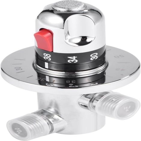 Vanne Mélangeur Thermostatique - Laiton - Raccord G1/2 - Pour Lavabo Cuisine Salle De Bain - 1 Pièce (1/5)