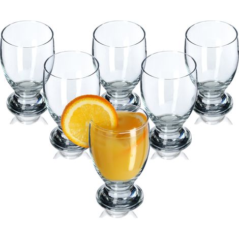 KADAX Vasos de Agua con Pie, Vasos Elegantes y Refinados para Disfrutar de Limonada, Zumo, Té Helado y Agua con Infusión de Frutas (250 ml, Juego de 6) (1/4)