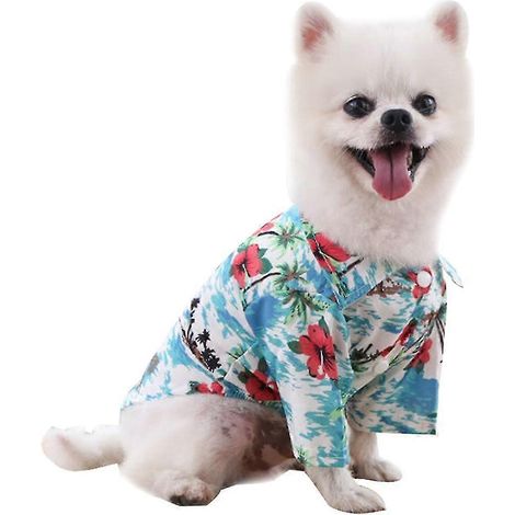 Camiseta de playa para mascotas estilo hawaiano para perros (1/5)