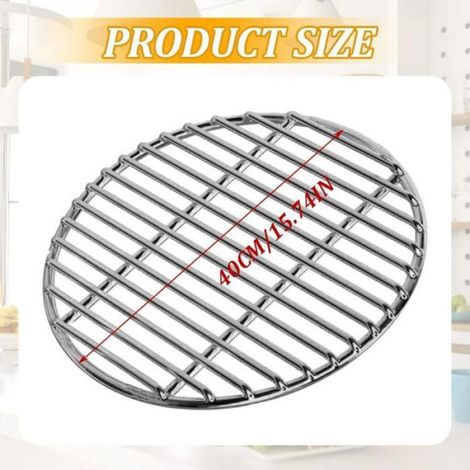 1 Grille de barbecue, ronde, acier inoxydable, 40 cm, cuisson vapeur, refroidissement, camping pique-nique jardin (1/5)