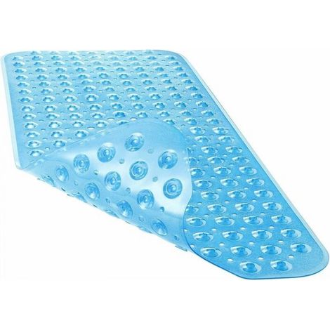 Blue Bathtub Shower Mat 59x34cm, Non-Slip Extra Large Bathtub Mat with Suction Cups, Machine Washable Bathroom Mat with Drainage Holes (1/5)