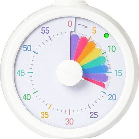 Kinderfreundlicher Timer 60-Minuten-Countdown-Timer geeignet für Klassenzimmer Arbeitszimmer Büro und Küche geräuschloser Betrieb Timer weiß 2