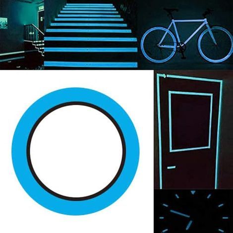 10m × 1cm Ruban Lumineux Bleu Ciel, Ruban Adhésif Fluorescent Qui Brille dans Le Noir, Fournitures de Scène Décoratives Murales, Durable, Stable, Sûr (1/5)
