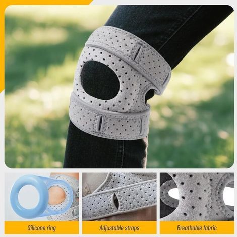 Genouillères professionnelles pour hommes et femmes, genouillères orthopédiques, genouillères orthopédiques réglables pour coureurs, tennis, arthritis ball joint (1 paire, gris) (1/5)