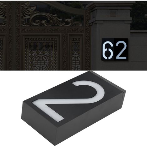 Panneau lumineux solaire extérieur à LED pour numéro de porte (Numéro 2) - Maison, hôtel, magasin (1/5)