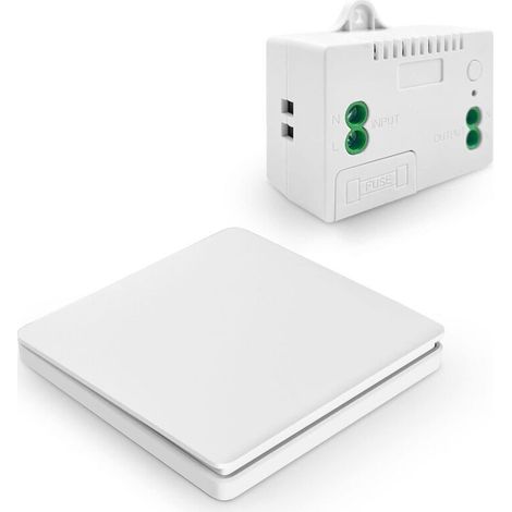Interrupteur mural sans fil RF433 – Télécommande auto-alimentée – Portée 50m – Compatible Alexa et Google Home – Installation sans câblage (1/5)