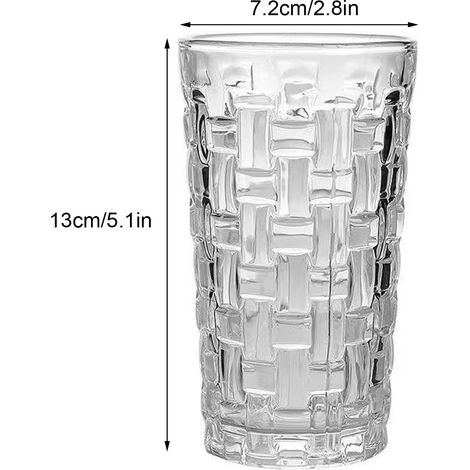 Gobelet en verre gaufré de 400 ml pour usage domestique, idéal pour les jus, le café et les boissons froides. (1/5)
