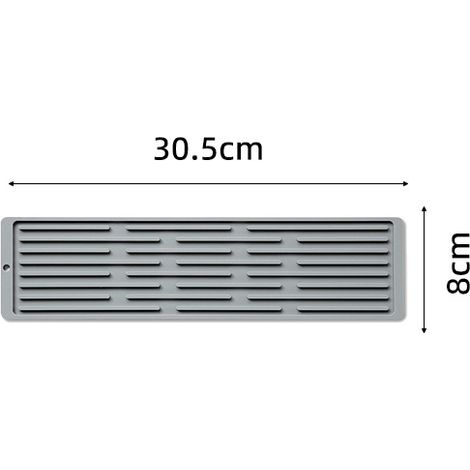 Hitzebeständige, schmale Silikon-Abtropfmatte und Untersetzer für Arbeitsplatten (30,5 x 8 cm). (1/4)