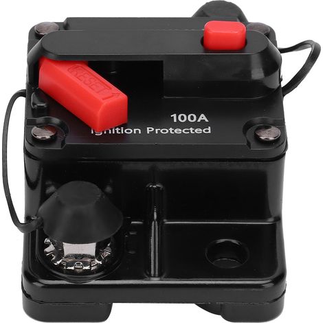 Disjoncteur à réarmement automatique, porte-fusible en cuivre étanche, interrupteur automatique rouge, 12-42 V CC, 100 A (1/5)