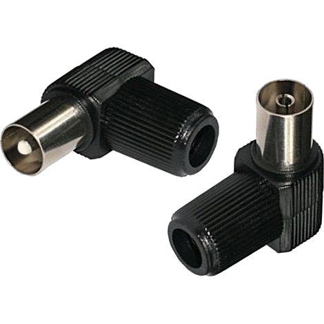 ORION91 Pack x 12 unidades Conector Acodado TV  ( 6 Macho - 6 Hembra) Negro Nine&One - SpazioLuzio