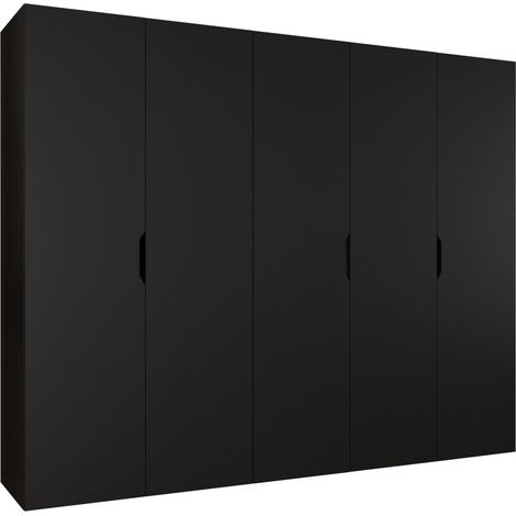 Armario Hartford 515, Negro, 202x250x50cm, Puertas de armario: Con bisagras, Número de estantes: 0 (1/4)