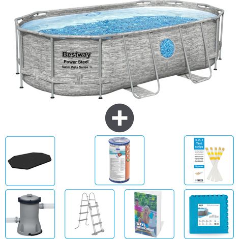 Bestway Power Steel Oval - 427x250x100 cm - 8-teilig S602