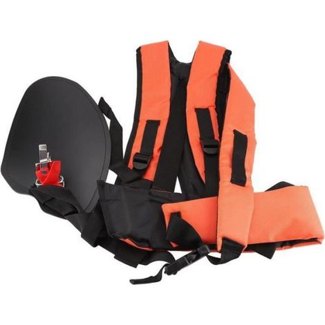 Ceinture De Harnais - Double Bandoulière Pour Débroussailleuse - Répartition Du Poids Épaules Et Dos - Nylon - Orange - 1 Pièce (1/4)