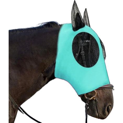 Masque Anti-Mouches pour Chevaux, Taille Unique, Extensible et Respirant, avec Grands Yeux et Oreilles, Masque Anti-moustiques et Insectes pour Chevaux (1/5)