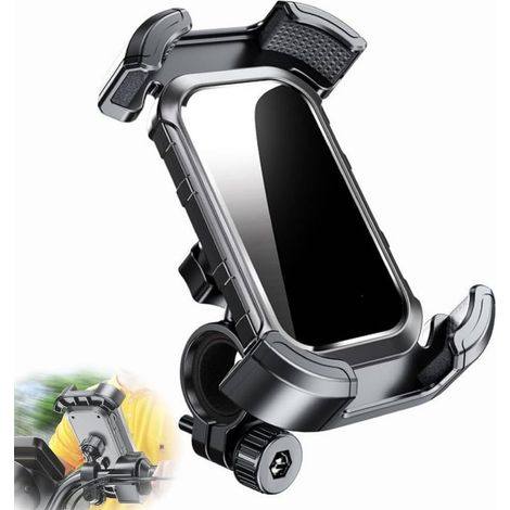 Motorrad-Autotelefonhalterung, Antivibrationsfunktion, universell um 360° drehbar, schnelle Montage und Demontage am Lenker, vollständiger Schutz für Rennräder, Mountainbikes und Roller. (1/5)
