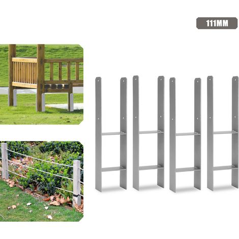 TolleTour Ancoraggio per pali per esterni – particolarmente robusto, resistente alle intemperie e ideale per pali in legno in giardino - 111 mm 4x