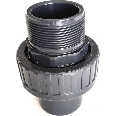 Union filetée 3 pièces 63mm Femelle à coller vers filetage à visser 2 PVC Pression (1/2)
