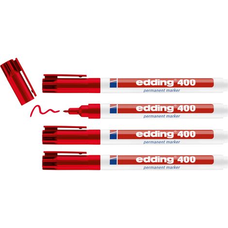 edding 400 Marqueur permanent blister de 4 rouge