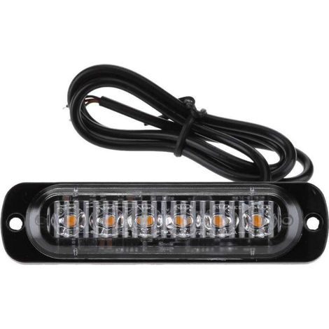Set mit 2 x 6-LED-Seitenmarkierungsleuchten für universelle Front- und Heckpositionsleuchten an Lkw, Wohnwagen, Wohnmobilen, Pkw und Bussen (gelb), 11228 mm