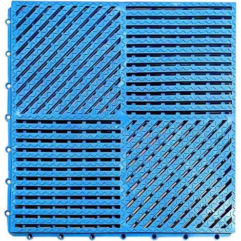 Tapis de drainage de piscine, tapis en caoutchouc imperméable et antidérapant adapté aux piscines, salles de douche, garages, zones pour animaux de compagnie, bleu clair, 3030cm (1/5)