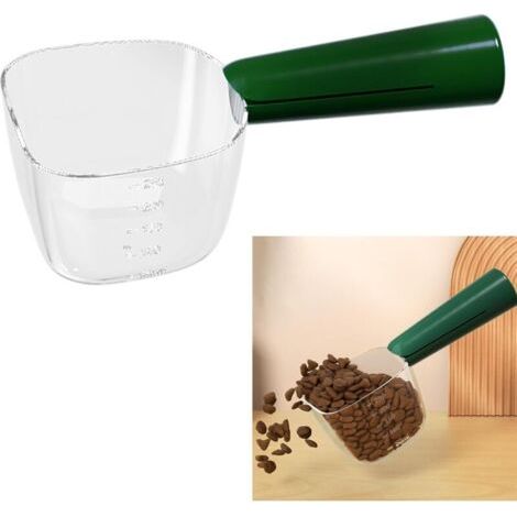 BUNTHAUS Lntyq Chien Cuillere Doseuse Chats Cuillère - Vert, 1 Pièce, Nourriture pour Chiens Pelle à Sèche Gobelet de Mesure, Mesurer Avec Clip, Peut également être Utilisée Riz, Farine, Soja