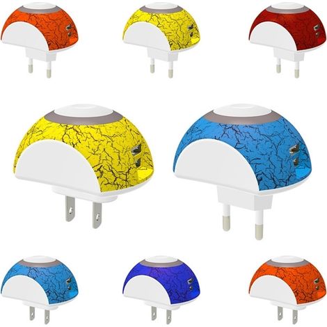 TRADE SHOP - Spina Presa 2.1a 2 Porte Usb Luce Notturna Led Lampada Lettura Carica Batterie -