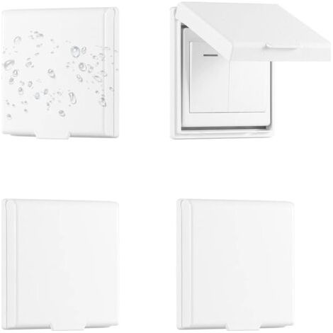 QORVA-4 Pièces Autocollant Cache Interrupteur Mural, Type 86 Réversible Cache Prise Murale Étanche, Cache Prise Electrique pour Salle de Bain, Chambres, Cuisine, Extérieur, Blanc
