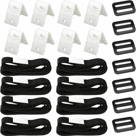 Set De 8 Kit De Fixation pour Bâche Solaire De Piscine, Sangles Adhésives Nylon Plaques De Fixation Boucles pour Fixation De Bâche Solaire
