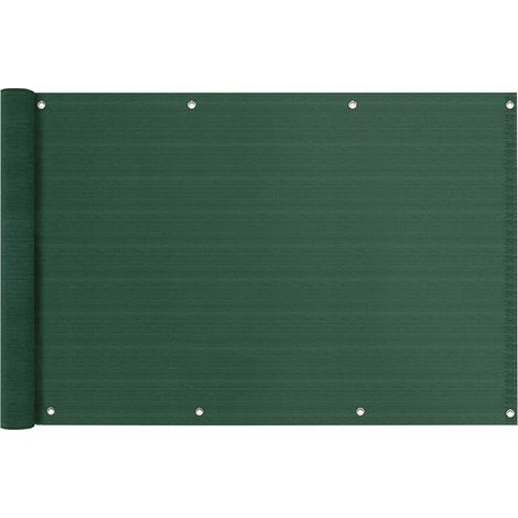Telo Copribalcone Tinta Unita 90 x 500 Cm HDPE UV Frangivento Con Occhielli Verde (1/5)