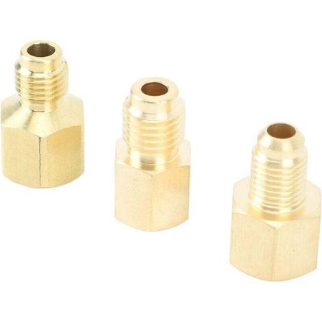 Adaptateur de Réservoir de Réfrigérant en Laiton 3 Pièces, Adaptateur de Pompe à Vide pour Climatiseur (1/4)