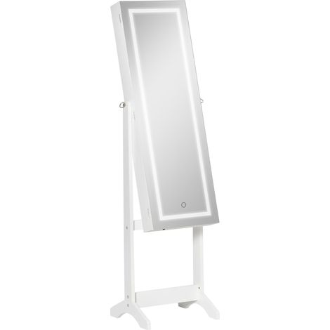 Specchio da Terra Armadio Portagioie  46x36.5x151.5 cm con Luce LED Bianco (1/5)