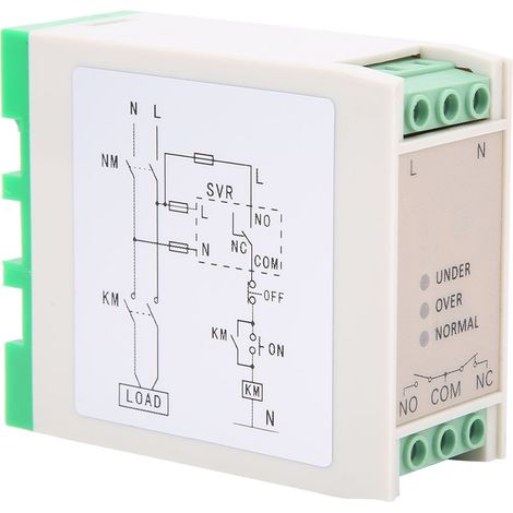 Relais de surveillance de tension monophasé SVR-220 avec 3 LED - Dispositif de protection contre les surtensions et les sous-tensions (1/5)