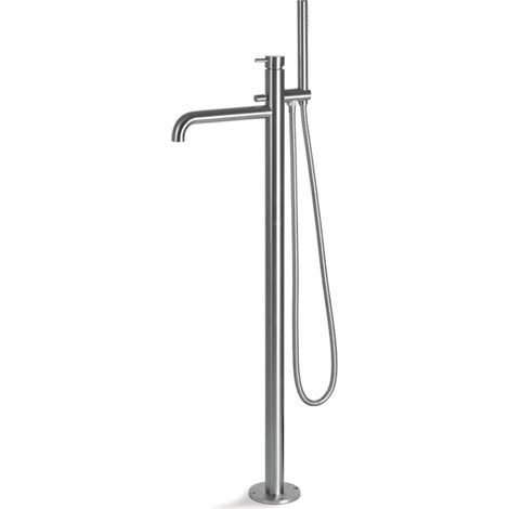 Miscelatore vasca freestanding acciaio inox Vema TIBER STEEL V17195 Satinato
