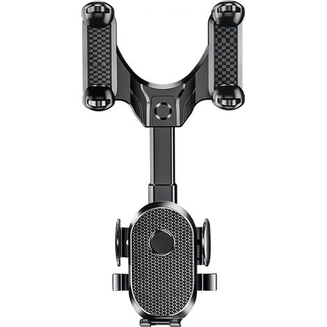 Soporte de teléfono para espejo retrovisor, soporte de teléfono universal giratorio y telescópico de 360° para teléfonos iPhone, Huawei, Xiaomi y Samsung Galaxy, etc. (1/5)