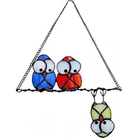 Décoration Fenêtre [Style Owl] Design Multicolore Fer Forgé [Dimensions 25x21cm] [Lot 1] (1/5)