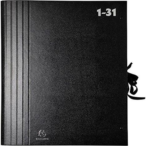 Exacompta Porta Documenti ad Accordeon Nero 32 Scomparti A4
