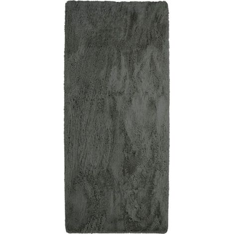 NEO YOGA - Tapis lavable à base fine et souple extra doux gris foncé 80x180