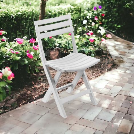 Dmora Silla plegable para exteriores, Made in Italy, 44 x 41 x 78 cm, Color blanco, con embalaje reforzado (1/3)
