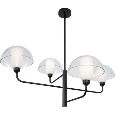Maytoni Memory Lampadario moderno a sospensione multibraccio nero con paralume in vetro 4xE14 (1/5)